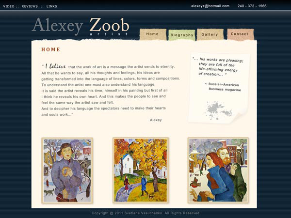 Alexey Zoob Website